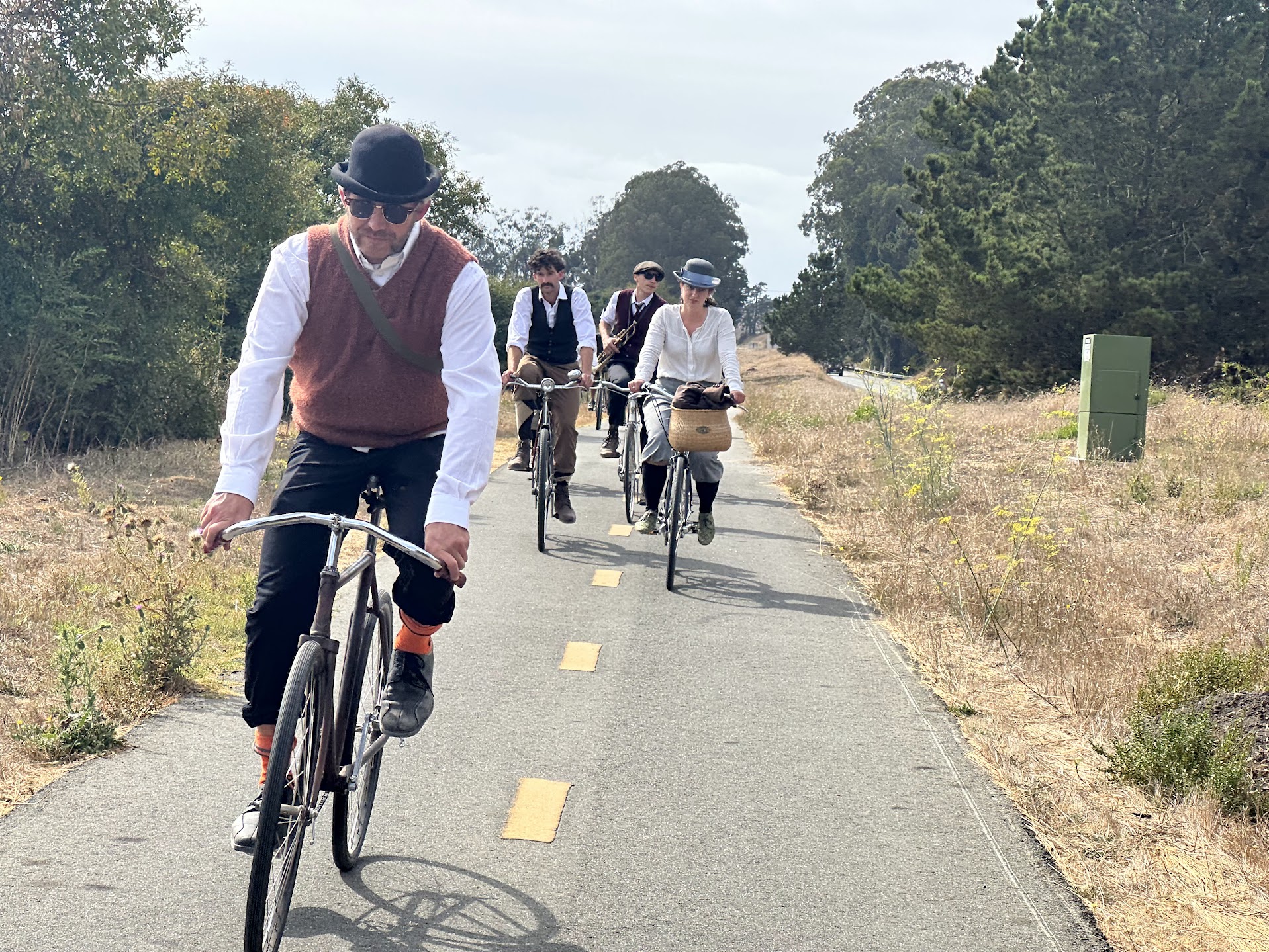 The wheelmen riding